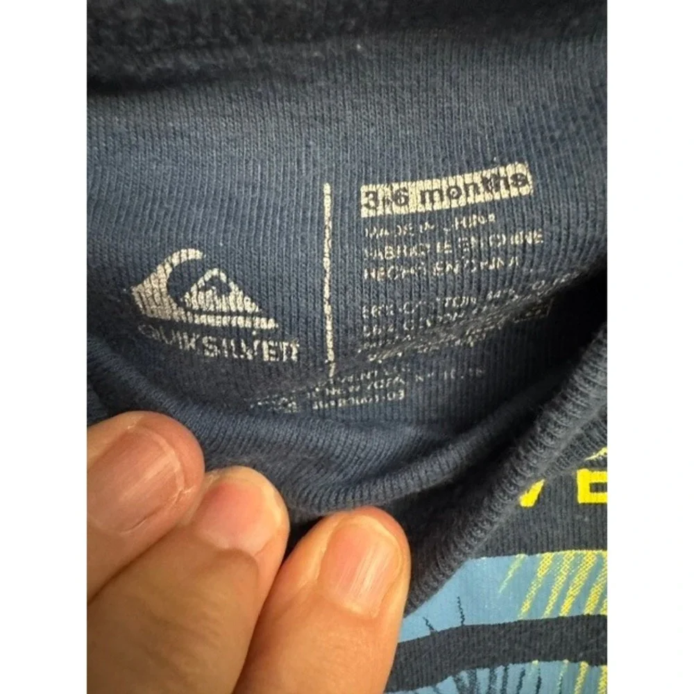 Quiksilver Baby Boy Navy Blue Palm Tree Graphic Bodysuit Surf Style (F)